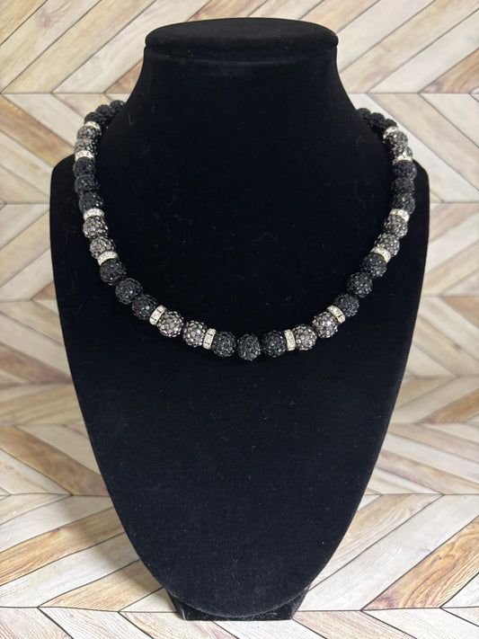 Black & Grey w/ White Spacers Necklace