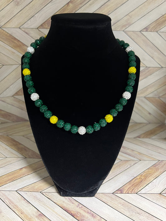 Green, Yellow & White Necklace
