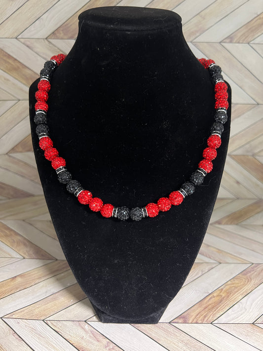 Red & Black w/ Black Spacers Necklace