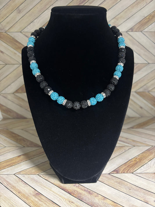 Black & Aqua w/ White Spacers