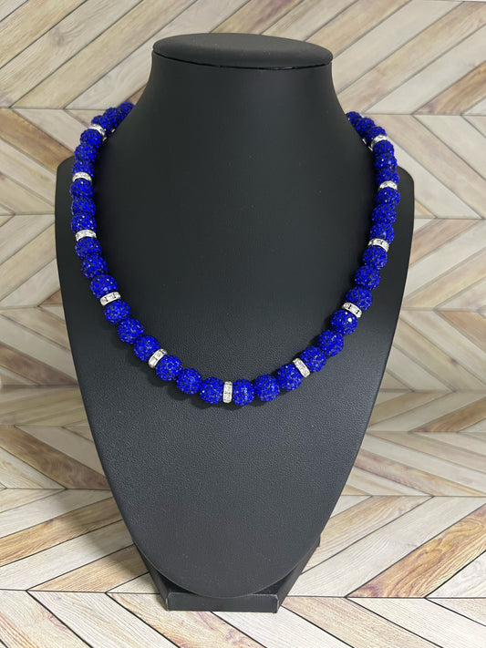 Royal Blue w/ White Spacer Necklace