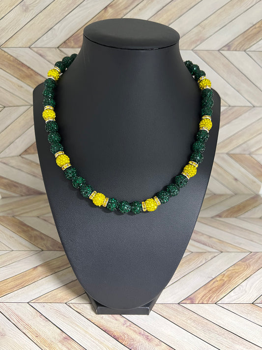 Green & Yellow w/ Yellow Spacers Necklace