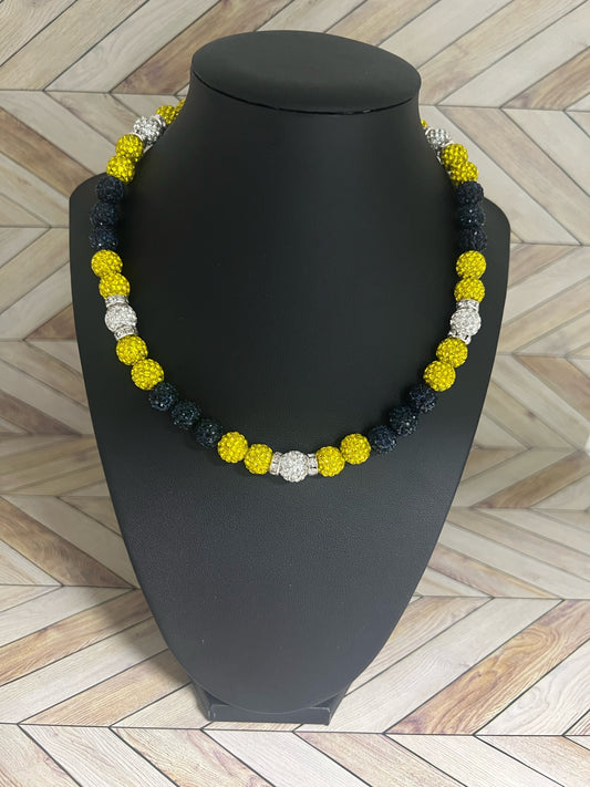 Navy, Yellow & White Necklace