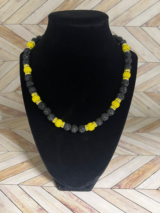 Black & Yellow w/ Yellow Spacers Necklace