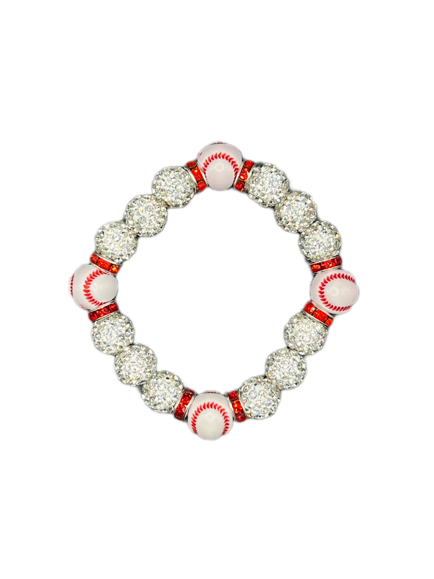 White Baseball Bead Bracelet