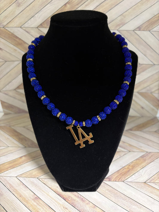 Royal Blue w/ Gold LA Necklace