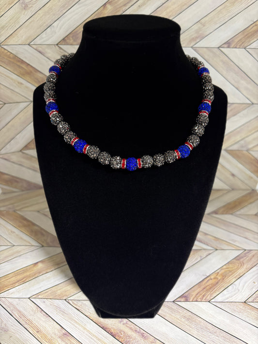 Grey & Royal Blue w/ Red Spacers
