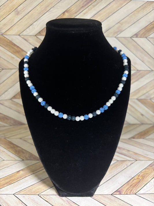 Navy Blue & Baby Blue Mini Pearls