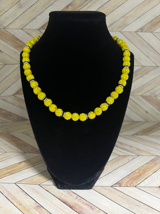 Yellow w/ Black Spacers Necklace