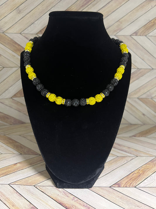 Black & Yellow w/ Yellow Spacers Necklace