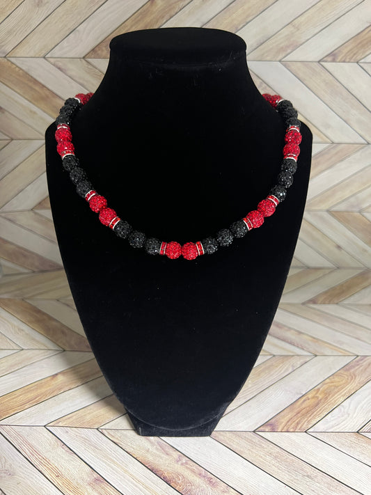 Black & Red w/ Red Spacers Necklace